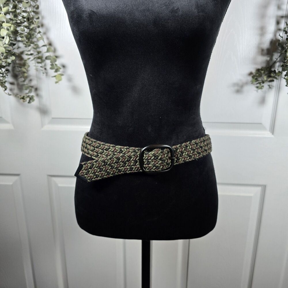 Unisex Black Green Purple Woven Braided Cabelas Adjustable Belt